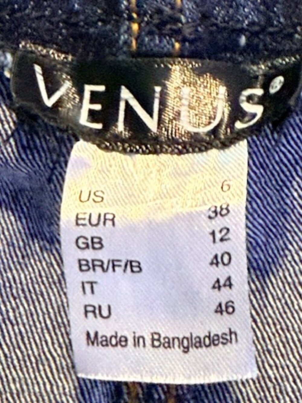 VENUS Denim Zip Front Stretch Dress Size 6 - Picture 9 of 10